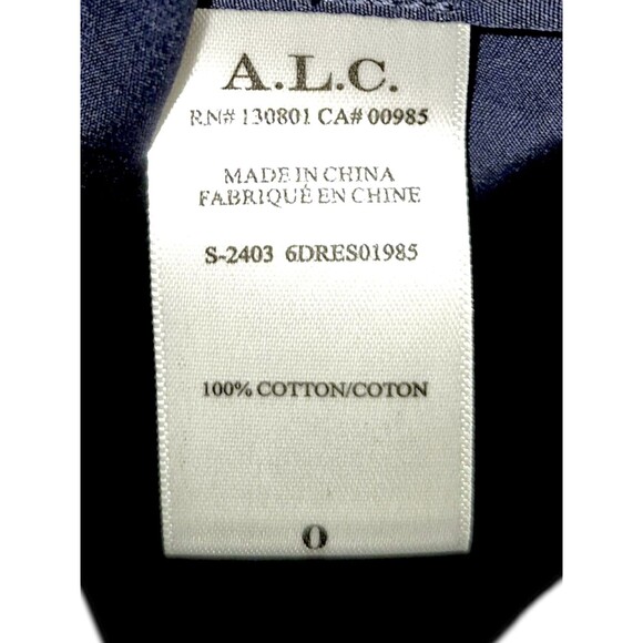 A.L.C. Odin Midi Dress Maritime Navy Blue Women’s Size 0* ALC Cotton Indie Chic - Picture 7 of 9